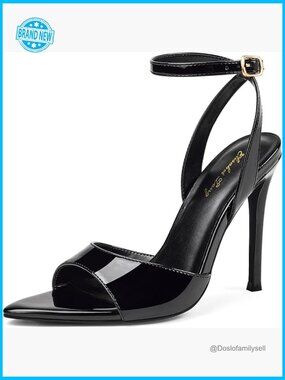 Pointed Toe Ankle Strap Stiletto Heels Elegant Party Dressy Sandals Adjustable